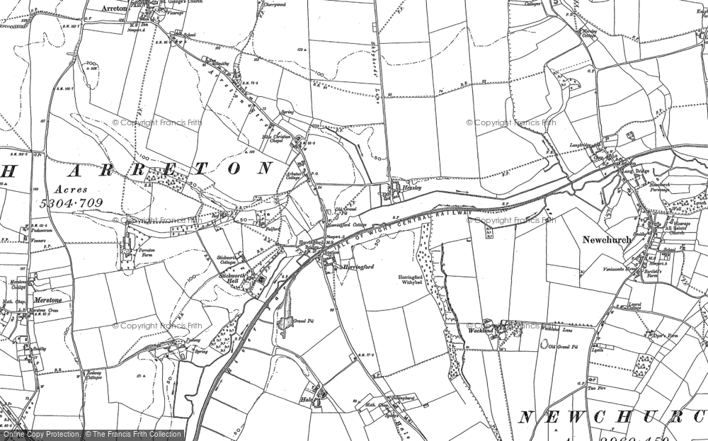 Old Map of Horringford, 1896 in 1896