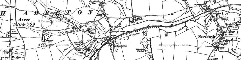 Old map of Horringford in 1896