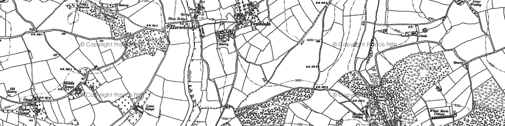 Old map of Horsebridge in 1905