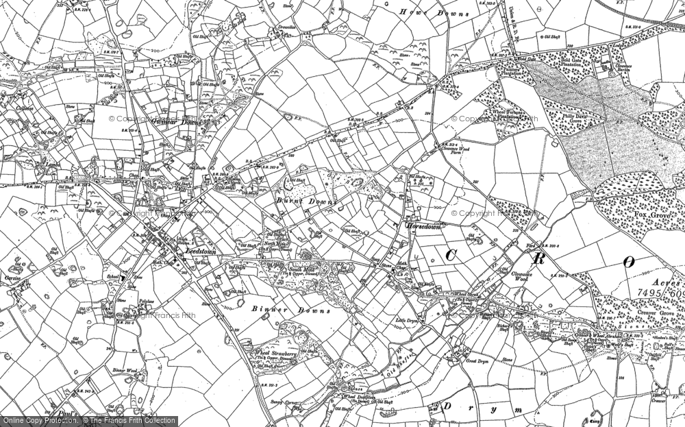 Old Map of Horsedowns, 1877 - 1878 in 1877