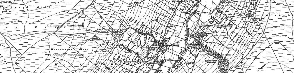 Old map of Arkleside Gill in 1907