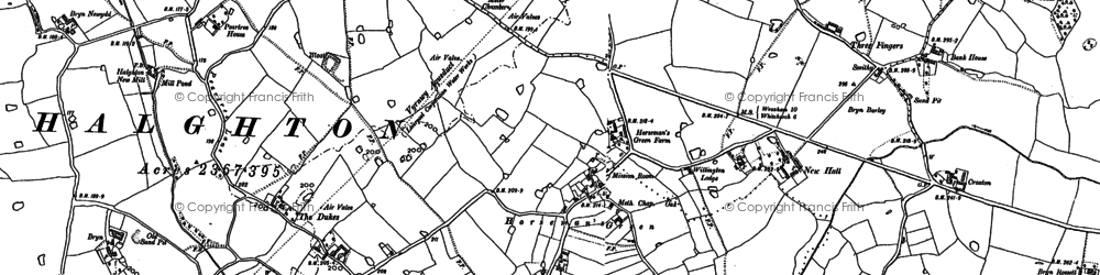 Old map of Horseman's Green in 1909