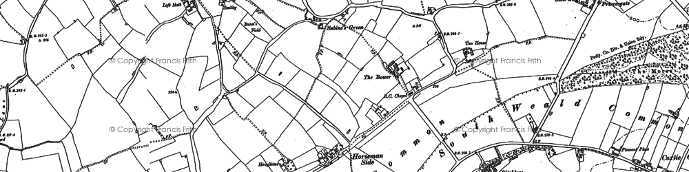 Old map of Sabine's Green in 1895
