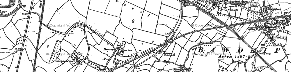 Old map of Slape Cross in 1886