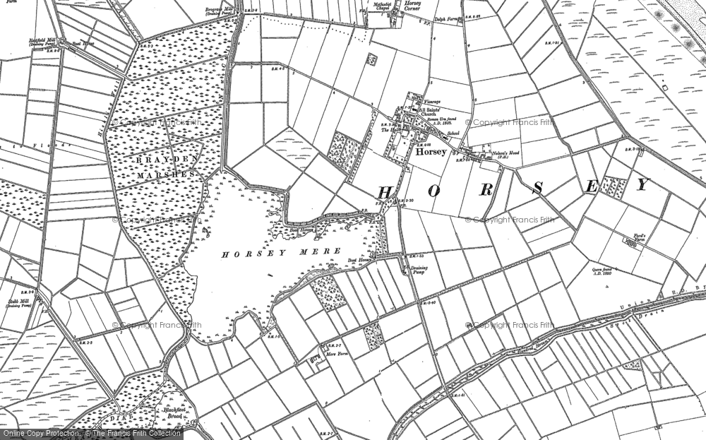 Old Map of Historic Map covering Bramble Hill in 1905