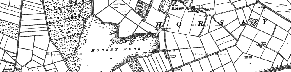 Old map of Horsey in 1905