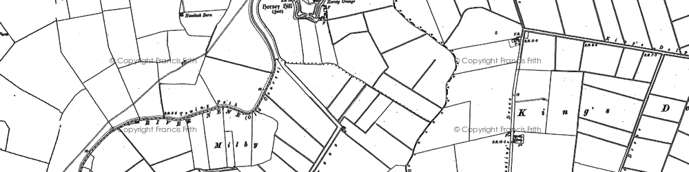 Old map of King's Dyke in 1900