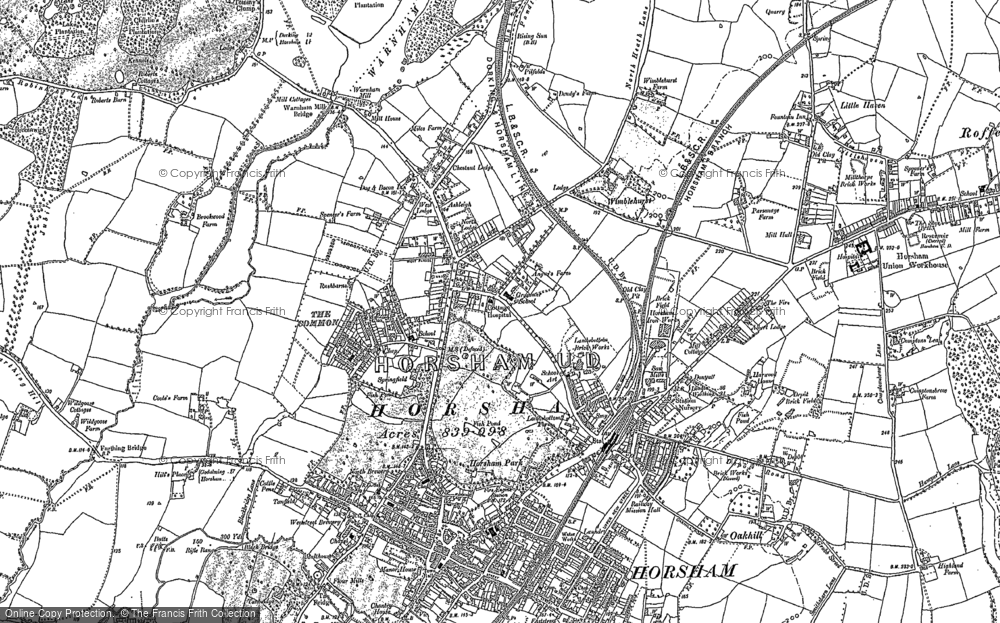 Old Map of Historic Map covering Roffey in 1896