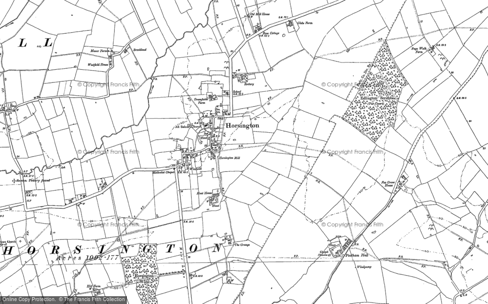 Old Map of Horsington, 1886 - 1887 in 1886