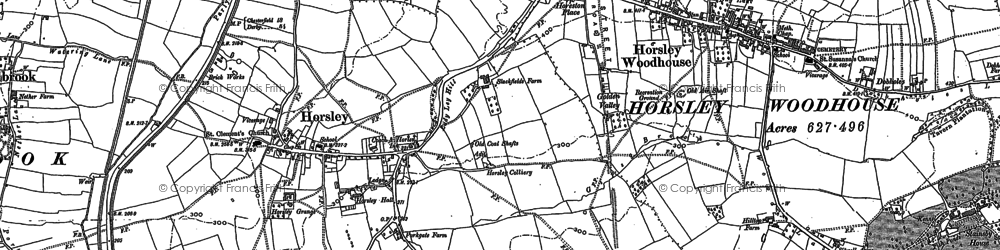 Old map of Horsley in 1880