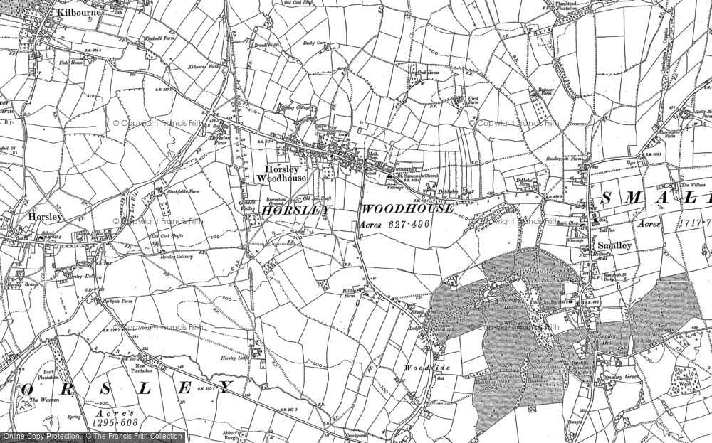 Old Map of Horsley Woodhouse, 1880 - 1881 in 1880