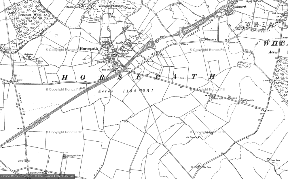 Old Map of Historic Map covering Brasenose Wood in 1898