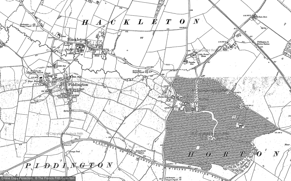Old Map of Historic Map covering Wold, The in 1899