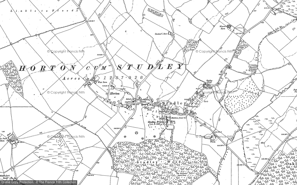 Old Map of Horton-cum-Studley, 1898 - 1919 in 1898