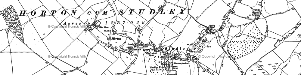 Old map of Horton-cum-Studley in 1898