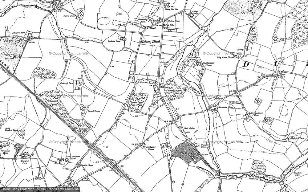 Old Map of Historic Map covering Hedge End Sta in 1895