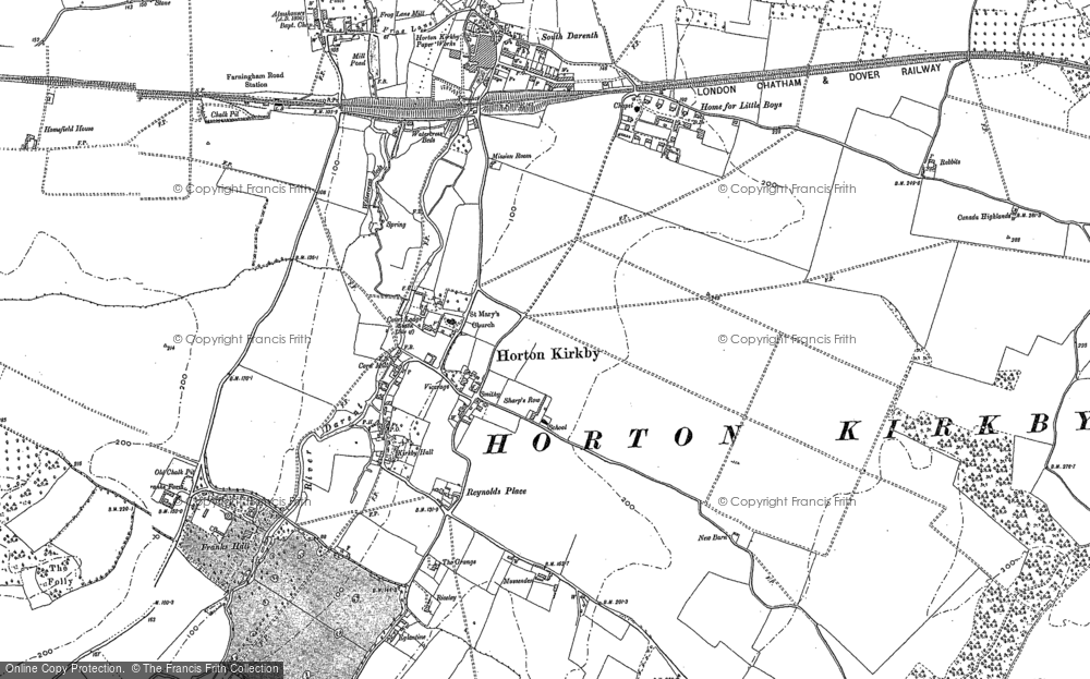 Old Map of Horton Kirby, 1895 in 1895