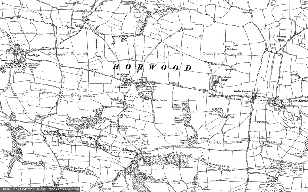 Old Map of Historic Map covering Holmacott in 1886
