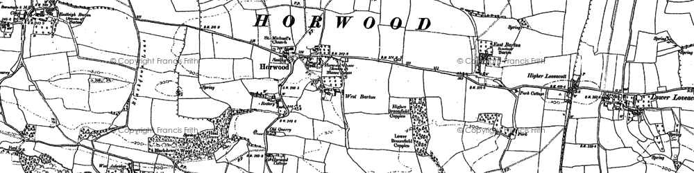 Old map of Horwood in 1886