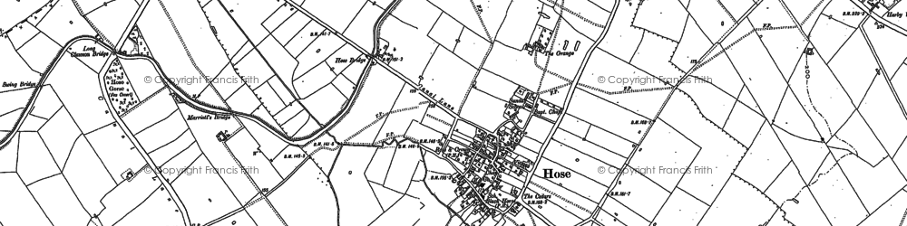 Old map of Hose in 1884