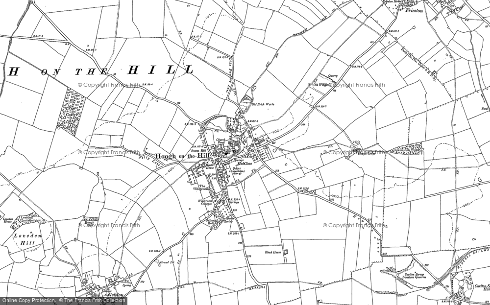 Old Map of Hough-on-the-Hill, 1887 in 1887