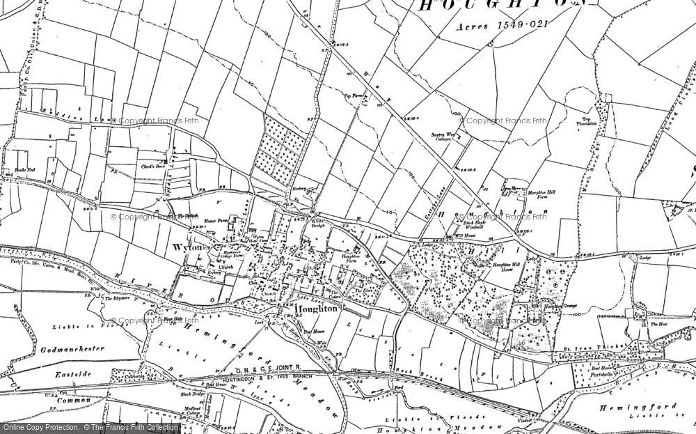 Old Map of Houghton, 1887 - 1900 in 1887