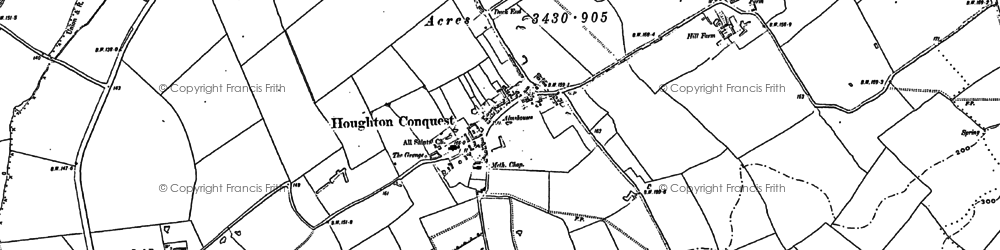 Old map of Houghton Conquest in 1882