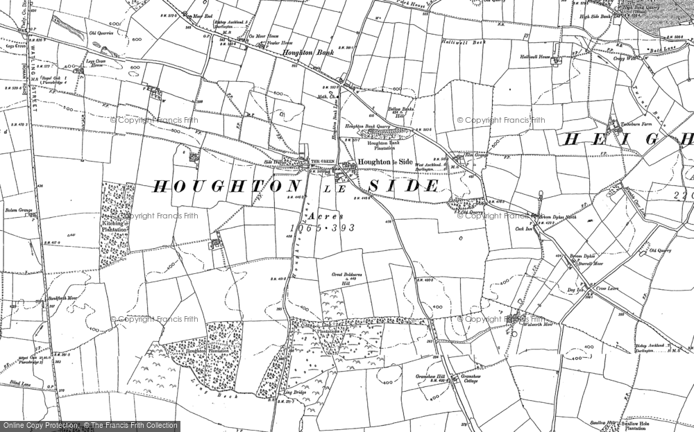 Old Map of Historic Map covering Houghton Bank in 1896