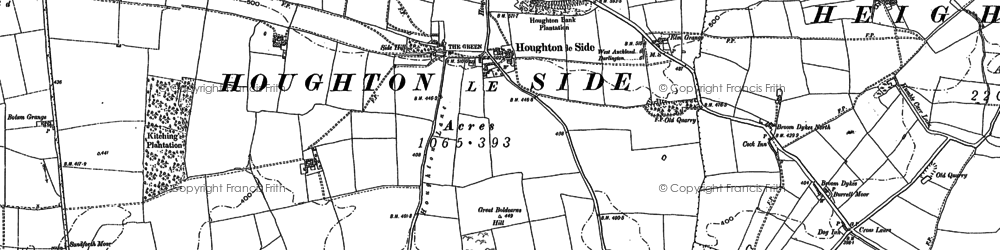 Old map of Bolam Grange in 1896