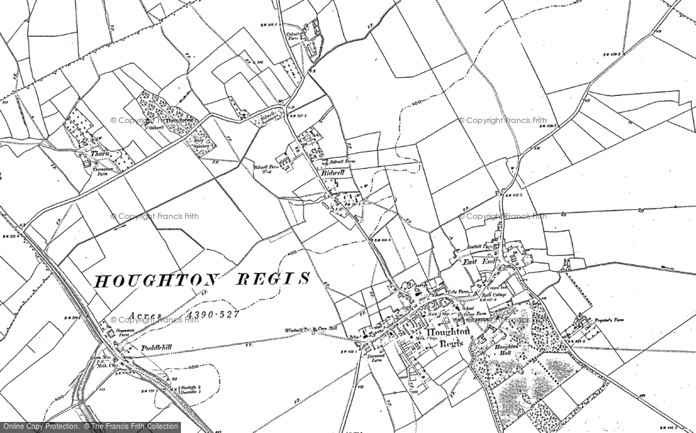 Old Map of Houghton Regis, 1881 - 1900 in 1881