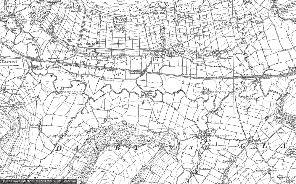 Old Map of Historic Map covering Brown Rigg End in 1892