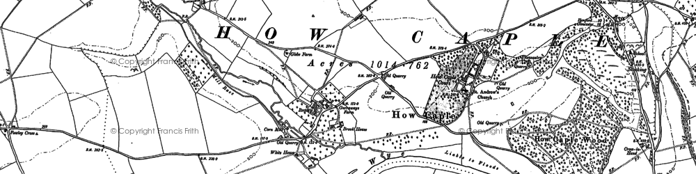 Old map of How Caple in 1887