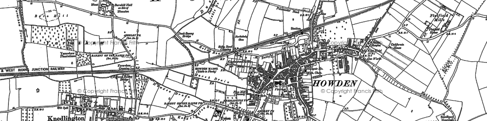 Old map of Howden in 1889