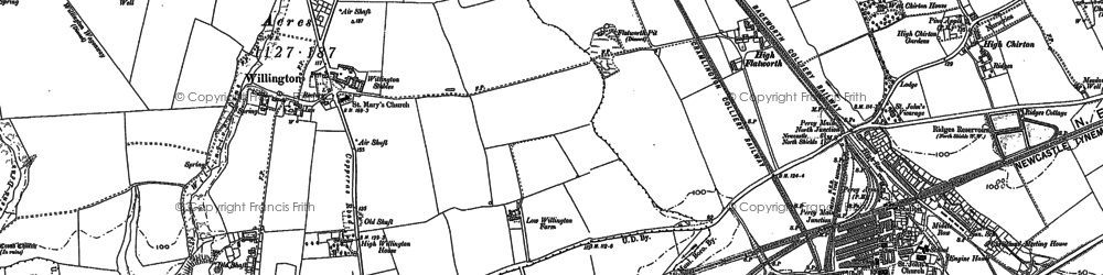 Old map of Willington in 1895
