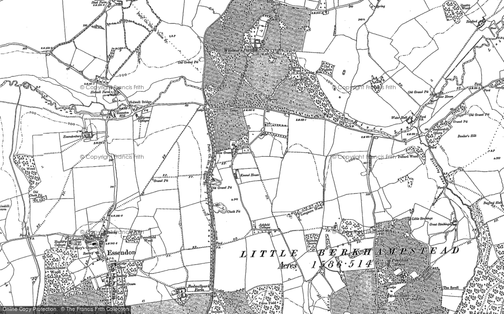 Old Map of Howe Green, 1896 in 1896
