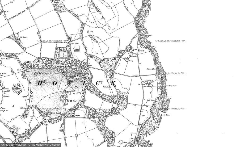 Old Map of Howick, 1896 - 1897 in 1896