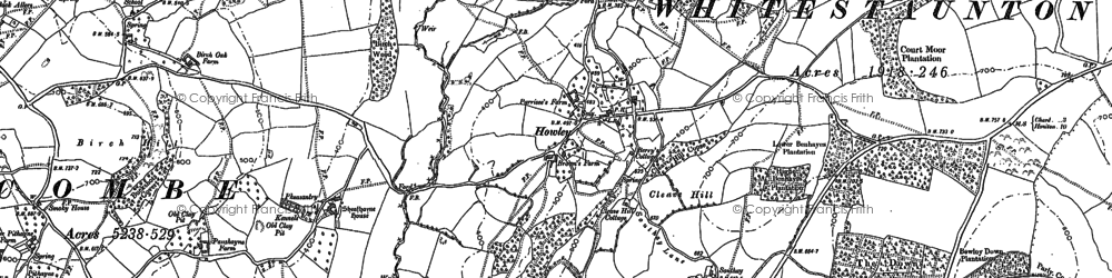 Old map of Howley in 1901