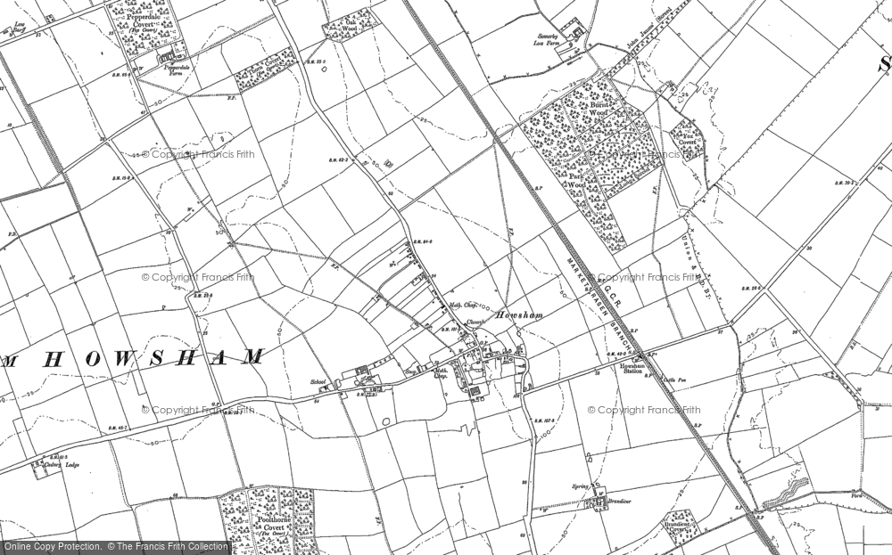 Old Map of Howsham, 1886 in 1886