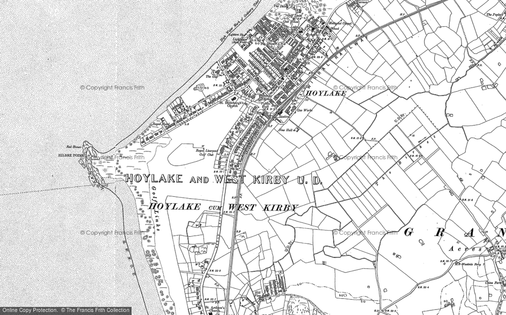 Old Map of Hoylake, 1908 - 1909 in 1908