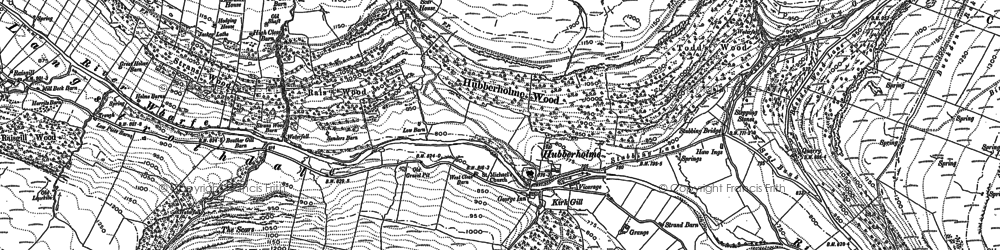 Old map of Hubberholme in 1907