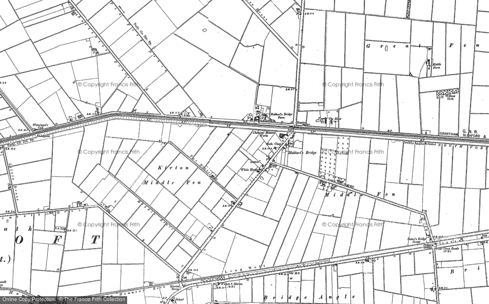 Old Map of Hubbert's Bridge, 1887 in 1887