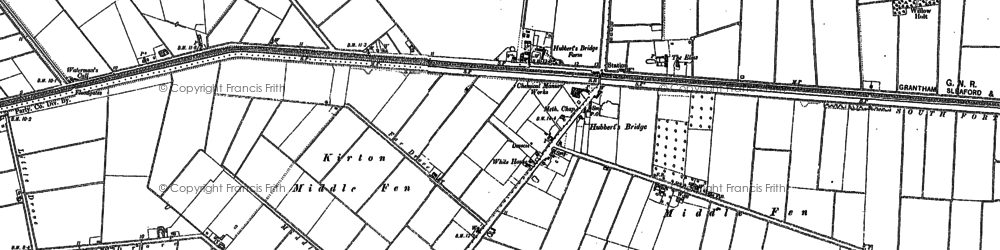 Old map of Hubbert's Bridge in 1887