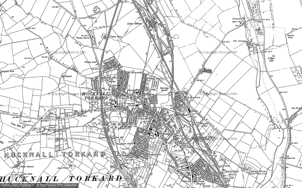 Old Map of Hucknall, 1899 in 1899