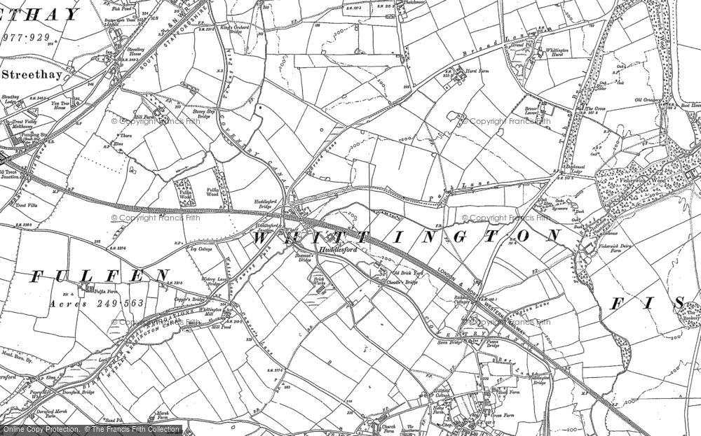 Old Map of Huddlesford, 1882 in 1882