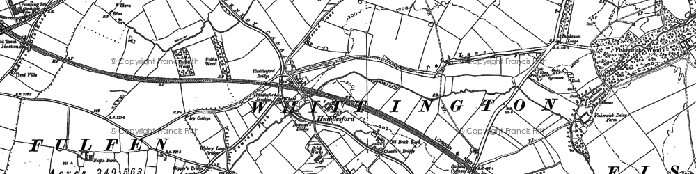 Old map of Huddlesford in 1882
