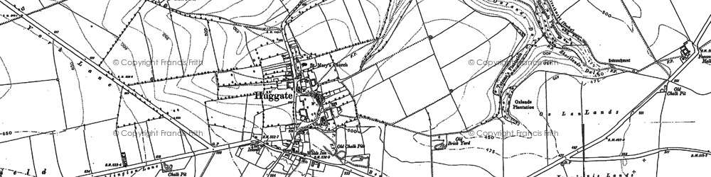 Old map of Huggate in 1890