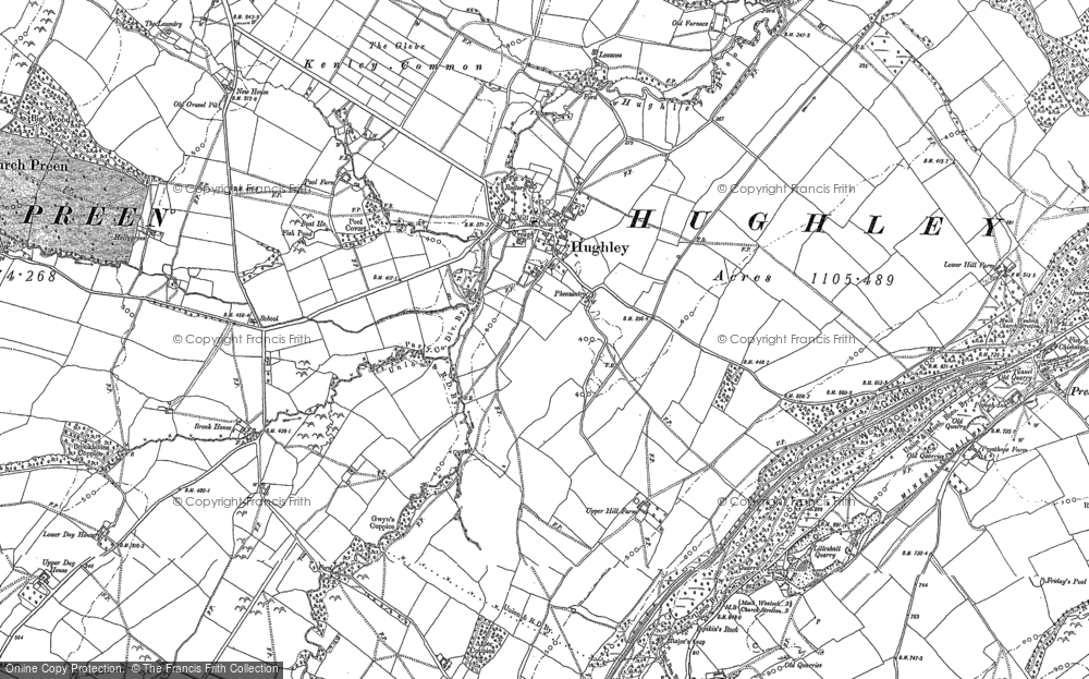 Old Map of Hughley, 1882 in 1882