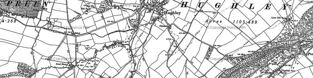 Old map of Hughley in 1882