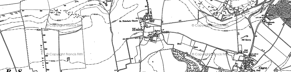 Old map of Huish in 1899
