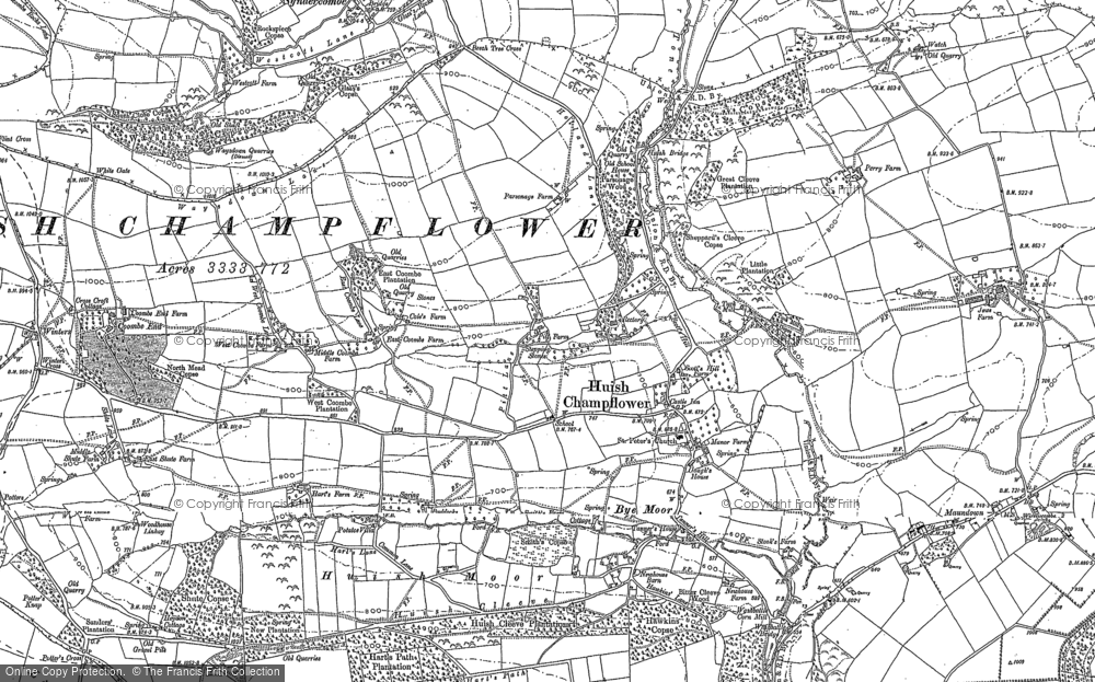 Old Map of Huish Champflower, 1887 - 1902 in 1887